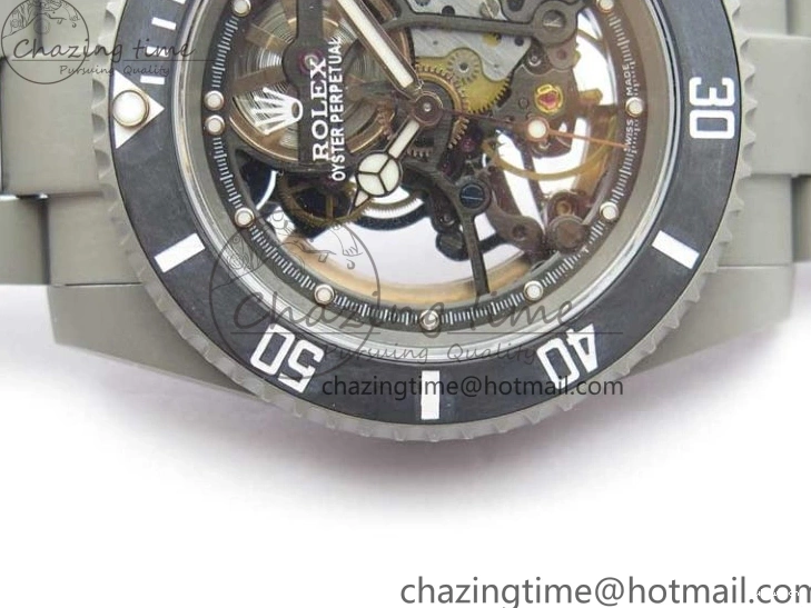 116610 Bezel Skeleton DIal Best Sandblasted Edition on ROF Andrea Submariner Carbon SA3130 Pirlo 0308